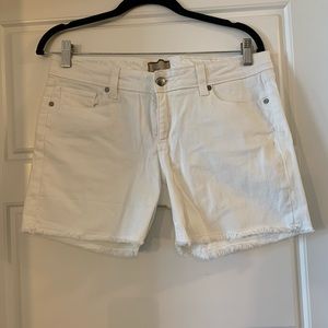 White jean shorts